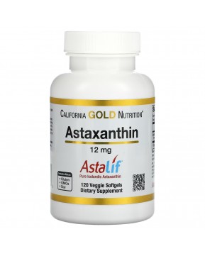 California Gold Nutrition, Astalif, чистый исландский астаксантин, 12 мг, 120 растительных капсул